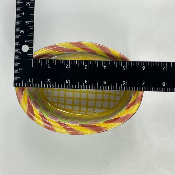 Vintage MacKenzie-Childs King Ferry Chowder Bowl With Lid 7"x5"x5" Terracotta - Picture 11 of 16